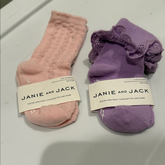 Janie and Jack Other - Janie and Jack Ruffled Pink and Lavender Socks 6-12 months NWT